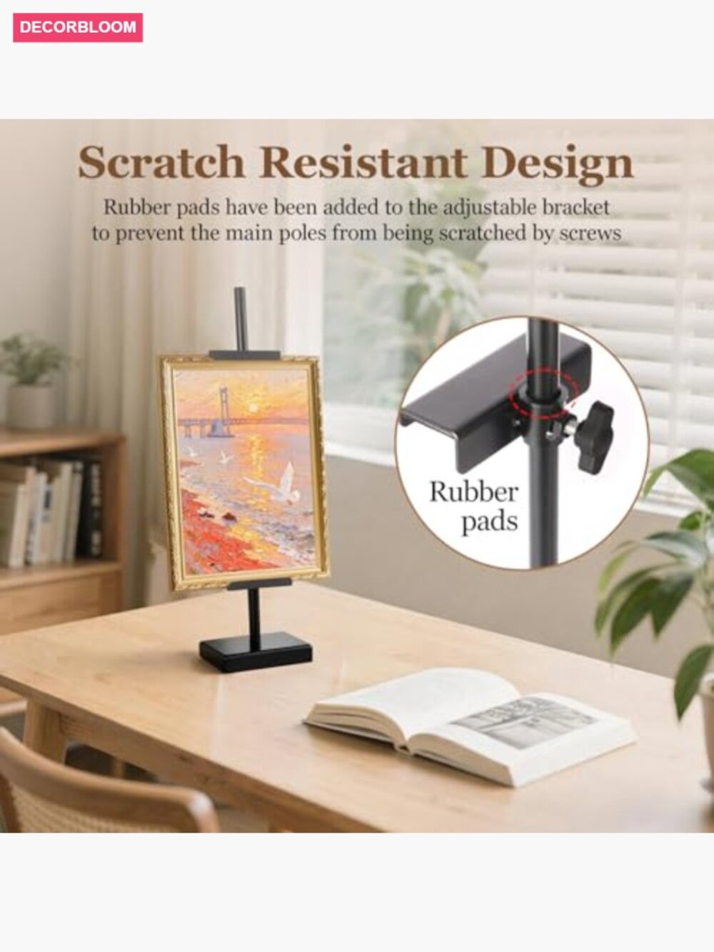 Tabletop Easel Display Stand for Photos Artwork Metal Adjustable Black - Picture 6 of 7